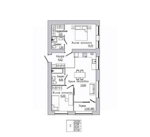 2-к квартира, вторичка, 67м2, 9/9 этаж