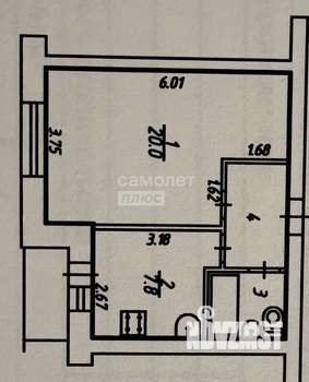 1-к квартира, вторичка, 35м2, 3/5 этаж