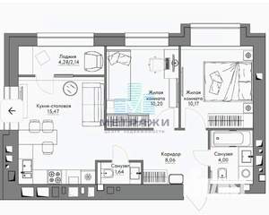 2-к квартира, вторичка, 54м2, 7/8 этаж
