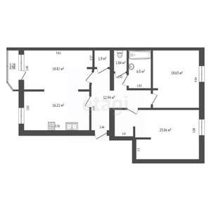 3-к квартира, вторичка, 100м2, 1/5 этаж