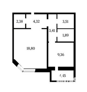 1-к квартира, вторичка, 44м2, 13/14 этаж