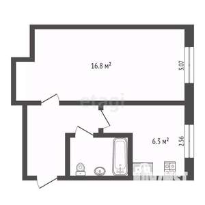 1-к квартира, вторичка, 30м2, 5/5 этаж