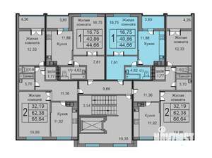 1-к квартира, строящийся дом, 45м2, 8/10 этаж