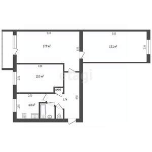 3-к квартира, вторичка, 58м2, 5/5 этаж