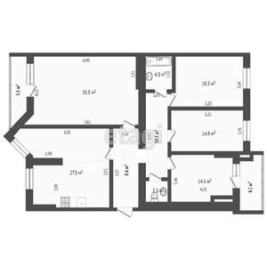 3-к квартира, вторичка, 133м2, 7/9 этаж