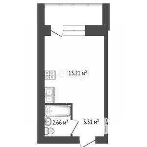 Студия квартира, вторичка, 65м2, 6/10 этаж