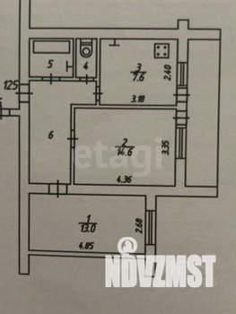 2-к квартира, вторичка, 46м2, 9/9 этаж