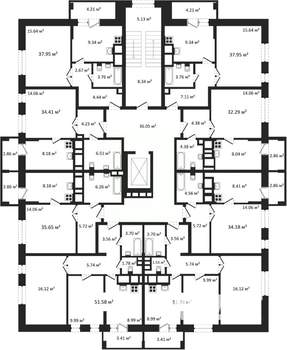 2-к квартира, вторичка, 51м2, 9/9 этаж
