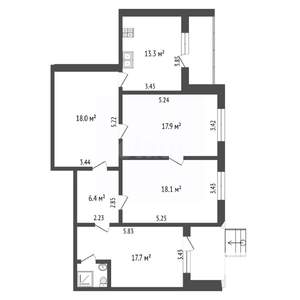 2-к квартира, вторичка, 94м2, 1/19 этаж
