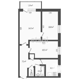 3-к квартира, вторичка, 51м2, 5/5 этаж
