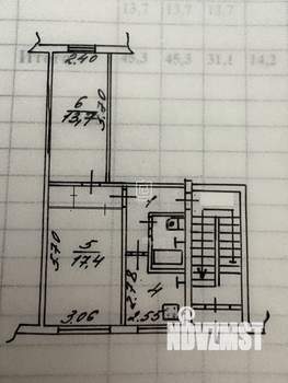 2-к квартира, вторичка, 45м2, 1/5 этаж