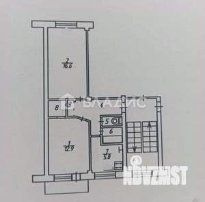 2-к квартира, вторичка, 47м2, 4/5 этаж
