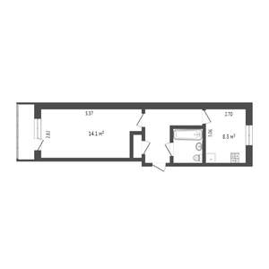 1-к квартира, вторичка, 34м2, 1/5 этаж