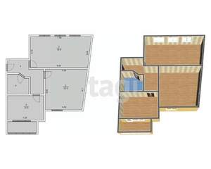 2-к квартира, вторичка, 84м2, 6/6 этаж