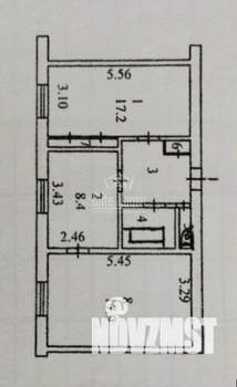 2-к квартира, вторичка, 55м2, 1/5 этаж