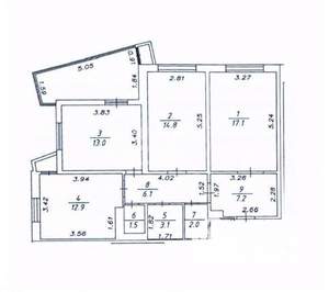 3-к квартира, вторичка, 78м2, 7/19 этаж
