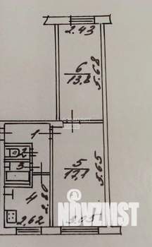 2-к квартира, вторичка, 46м2, 1/5 этаж