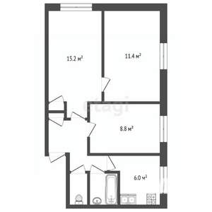 3-к квартира, вторичка, 51м2, 4/5 этаж