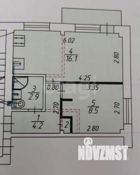 1-к квартира, вторичка, 31м2, 3/5 этаж