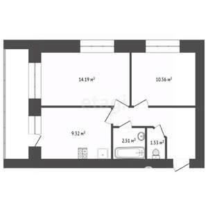2-к квартира, вторичка, 54м2, 6/10 этаж