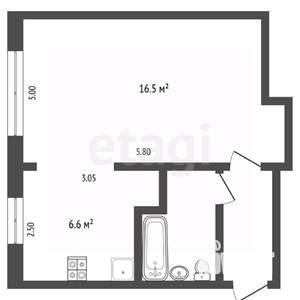 1-к квартира, вторичка, 31м2, 4/5 этаж