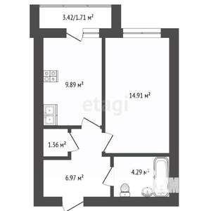 1-к квартира, вторичка, 39м2, 3/8 этаж