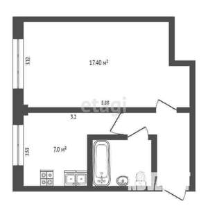 1-к квартира, вторичка, 31м2, 1/5 этаж