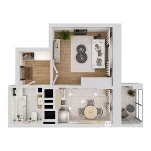 1-к квартира, строящийся дом, 32м2, 9/9 этаж