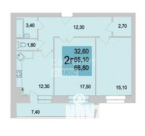 2-к квартира, вторичка, 69м2, 3/10 этаж