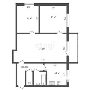 3-к квартира, вторичка, 48м2, 5/5 этаж