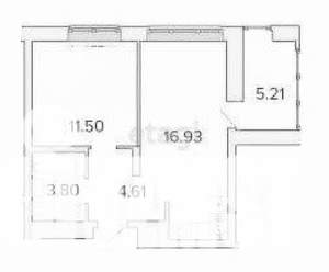 1-к квартира, вторичка, 39м2, 2/16 этаж