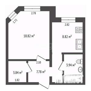 1-к квартира, вторичка, 42м2, 1/17 этаж