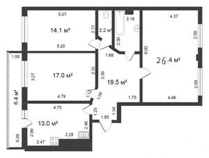 3-к квартира, вторичка, 92м2, 4/9 этаж