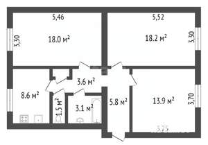 3-к квартира, вторичка, 73м2, 1/3 этаж