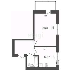 1-к квартира, вторичка, 44м2, 4/7 этаж