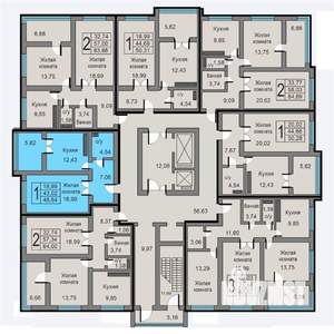 1-к квартира, строящийся дом, 49м2, 3/19 этаж