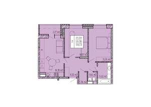 2-к квартира, вторичка, 60м2, 4/18 этаж