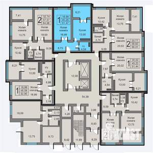 1-к квартира, строящийся дом, 51м2, 1/19 этаж